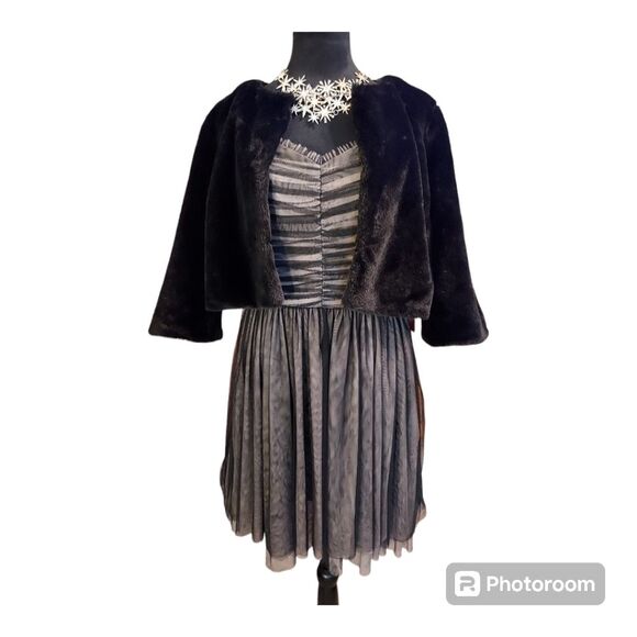 Betsey Johnson NWT Black Mesh Tulle Sleeveless Mini Dress Size 12 - Picture 3 of 13